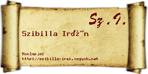 Szibilla Irén névjegykártya
