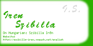 iren szibilla business card